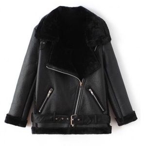Zara shearling Moto Biker jacket. Super warm
